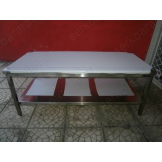 Τραπέζι ανοξείδωτο με ράφι 150Χ70Χ60